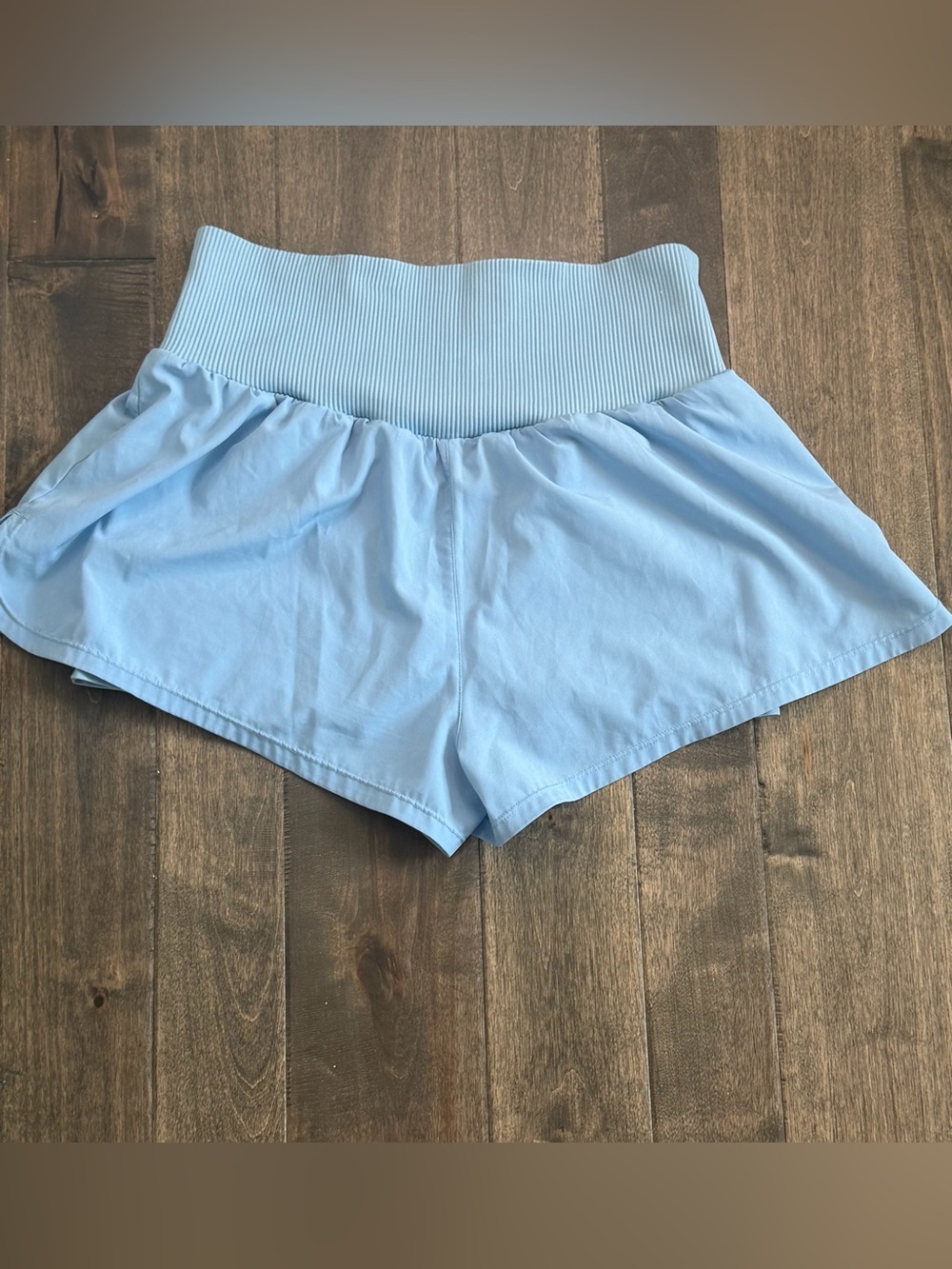 JoyLab Light Blue Athletic Running Shorts Wide Smocked Waist Style Medium - Picture 4 of 7